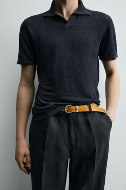 POLO PUNTO REGULAR FIT 100% LINO / Verde claro - Zara фото 14