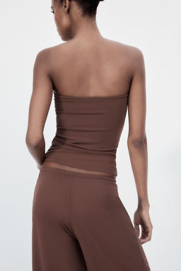 TEXTURED BANDEAU TOP - Zara фото 4