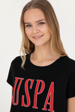 Женская черная футболка с круглым вырезом - U.s. polo assn фото 9