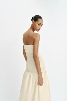 VESTIDO PALABRA DE HONOR COMBINADO