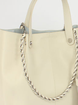 Сумка женская натуральная кожа GU 165-7706, 2в 1, 1отдел, молочный SALE 255953 - Adelia фото 4