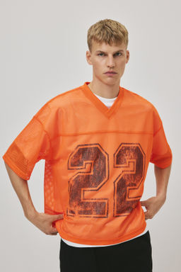 Oversized Fit Printed mesh T-shirt - H&m фото 3