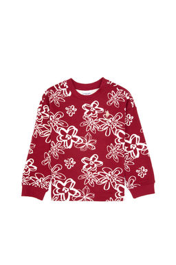 K_z _ocuk Koyu Frambuaz Sweatshirt Sepette S_rpriz _ndirim