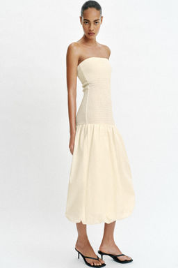 VESTIDO PALABRA DE HONOR COMBINADO