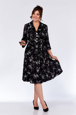 Блуза Swallow 803.2 черный+серебряный узор фото 380