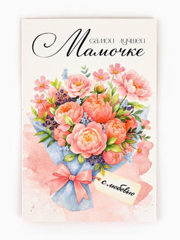Цена за 10 шт. Открытка Любимой мамочке, 12?18 см