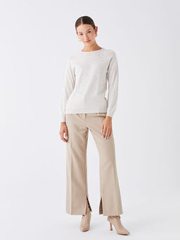 Bisiklet Yaka Kendinden Desenli Uzun Kollu Kad?n Triko Kazak - Waikiki фото 3