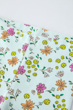 RIBBED FLORAL SHORT LEGGINGS - Zara фото 6