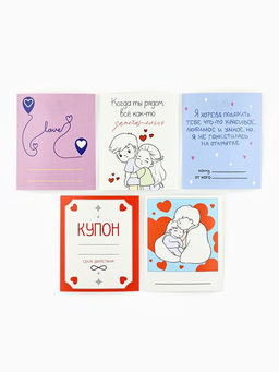 Открытки-мини в коробке с местом для подписи «Любовь», 35 штук, 8×10 см