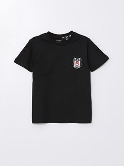 Bisiklet Yaka K?sa Kollu Be?ikta? Bask?l? Erkek Bebek Ti??rt