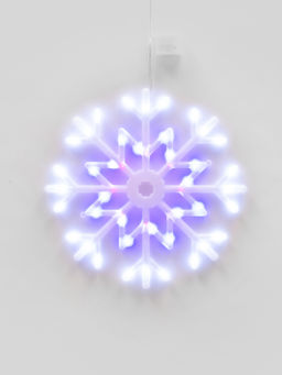 ULD-H4040-048/DTA MULTI IP20 SNOWFLAKE Фигура светодиодная "Снежинка", 40х40см. Подвесная. 48 светодиодов. Красный, синий, белый свет. Провод прозрачный. TM Uniel.