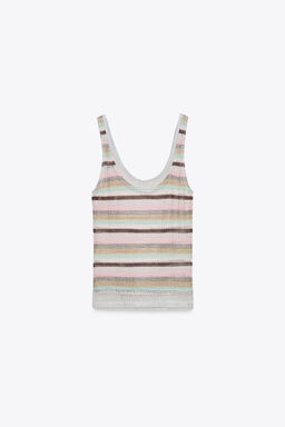 STRIPED METALLIC THREAD TOP - Zara фото 12