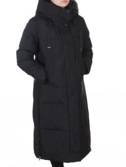8312 BLACK Пальто зимнее женское (200 гр. холлофайбер)