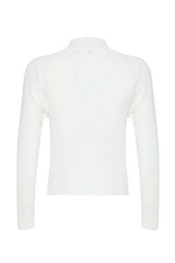 Ekru Dugme Dik Yaka Detayl? Ince Fitted/Vucudu Saran Triko Kazak TWOAW25KZ00069 - Trendyolmilla фото 7