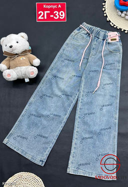 Джинсы для девочек на резинке