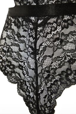 Siyah Dantelli Pencere/Cut Out Detayl? Ip Ask?l? C?tc?tl? Orme Body THMAW23BD00026