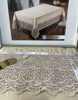 Скатерть EFOR LOUISE WATERPROOF 160*220 s. kahve капучино