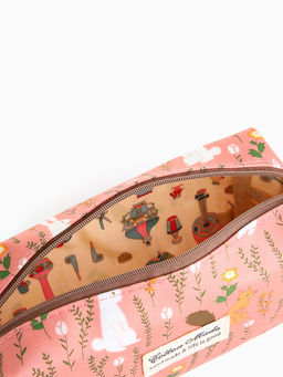 Косметичка на молнии, с подкладкой, маленькая, с принтом Волшебная лес, розовая - Simaland фото 3