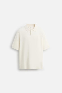 COTTON-BLEND KNIT POLO SHIRT - Zara фото 7