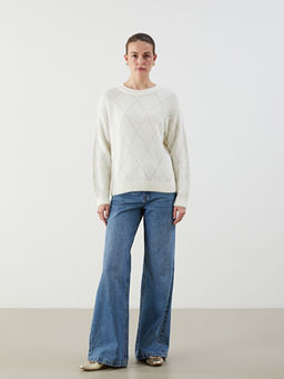 Baklava Desenli Kad?n Triko Kazak