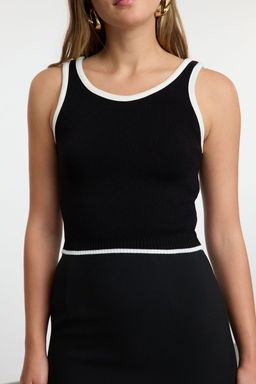 TRENDYOLMILLA Siyah Renk Bloklu Triko Bluz- H?rka Tak?m TWOAW25HI00058 фото 11