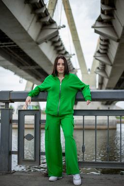 299 Костюм женский карго, зеленый - Knitka wear фото 5