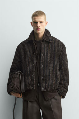 VELOUR CHECK TEXTURED JACKET - Zara фото 2