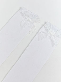 Fiyonk Detayl? K?z ?ocuk Diz Alt? ?orap 2li