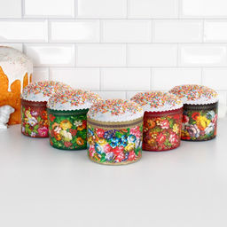 Цена за 20 шт. Форма бумажная для кулича Жостово 134 х 100 мм - Simaland фото 6