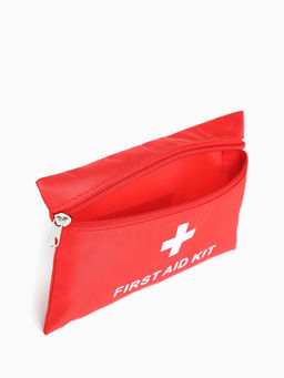 Цена за 3 шт. Косметичка-аптечка на молнии, маленькая, плоская, с рисунком, красная