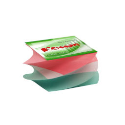 Блок для записей КОМУС на склейке спиралевид. 8х8х5 цветной блок 80-100г  фото 2