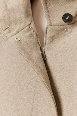 CROPPED WOOL COAT WITH HIGH NECK - Zara фото 9