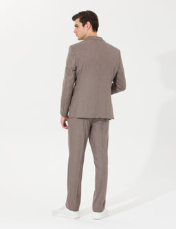 A__k Kahverengi Slim Fit Tak_m Elbise