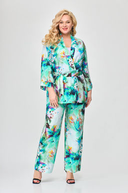 Костюм Svetlana Style 1779 бирюзовый+цветы+лаванда