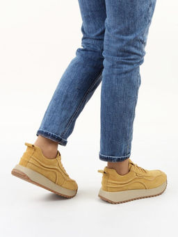 04-PDJ88-1 SAND Кроссовки демисезонные женские (натуральная замша, текстиль) - Алиса фото 3