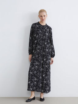 Hakim Yaka Desenli Elbise