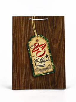 Цена за 2 шт. Пакет подарочный ламинированный С 23 февраля, L 28?38?9 см