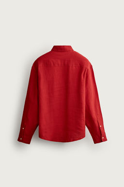 CAMISA RELAXED FIT 100% LINO / Rojo - Zara фото 8