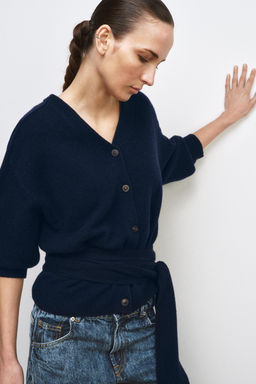 100% WOOL CARDIGAN WITH PUFF SLEEVES - Zara фото 2