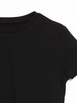 Bisiklet Yaka D?z Penye K?z ?ocuk Ti??rt