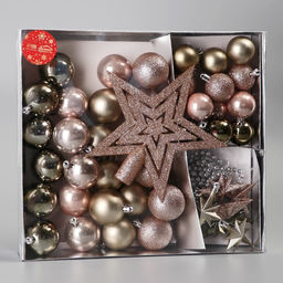 Ёлочные игрушки Андромеда, новогодние, набор 45 шт., нежность, МИКС - Зимнее волшебство фото 2