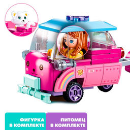 Конструктор Розовая Мечта «Машинка с прицепом», 116 деталей