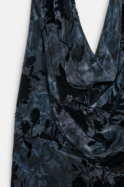 FLOCKED HALTER DRESS - Zara фото 7