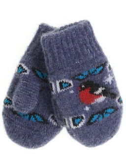 Варежки детские круговые Снегирь и орнамент, размер 11 0107-2