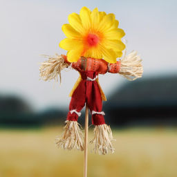 Цена за 12 шт. Огородное пугало «Солнышко», 16 см, h=50 см, МИКС, Greengo