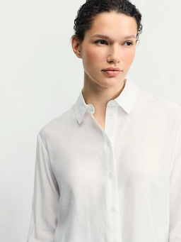 Рубашка прямого кроя из вискозы / Zarina фото 10