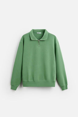 BASIC QUARTER ZIP SWEATSHIRT - Zara фото 48
