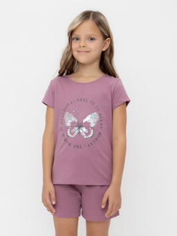 КР 302715/темная орхидея к553 фуфайка (футболка) для дев