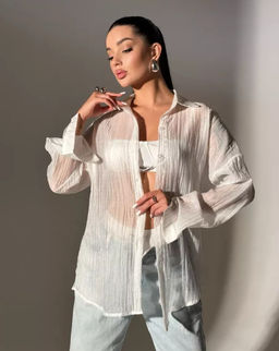 K12452 Рубашка OVER SIZE БЕЛЫЙ