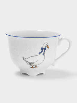 Чашка чайная Cmielow «Рококо. Гуси», 330 мл, фарфор, белая